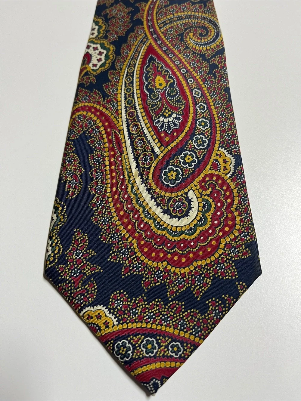 Polo Ralph Lauren vintage silk Paisley tie, red navy gold